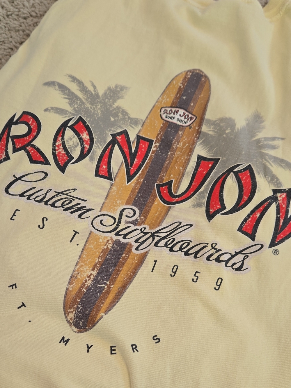 Ron Jon Yellow Long Sleeve Top Size Medium
